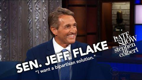 Sen. Flake chats with Stephen Colbert, will vote for new ACA repeal bill